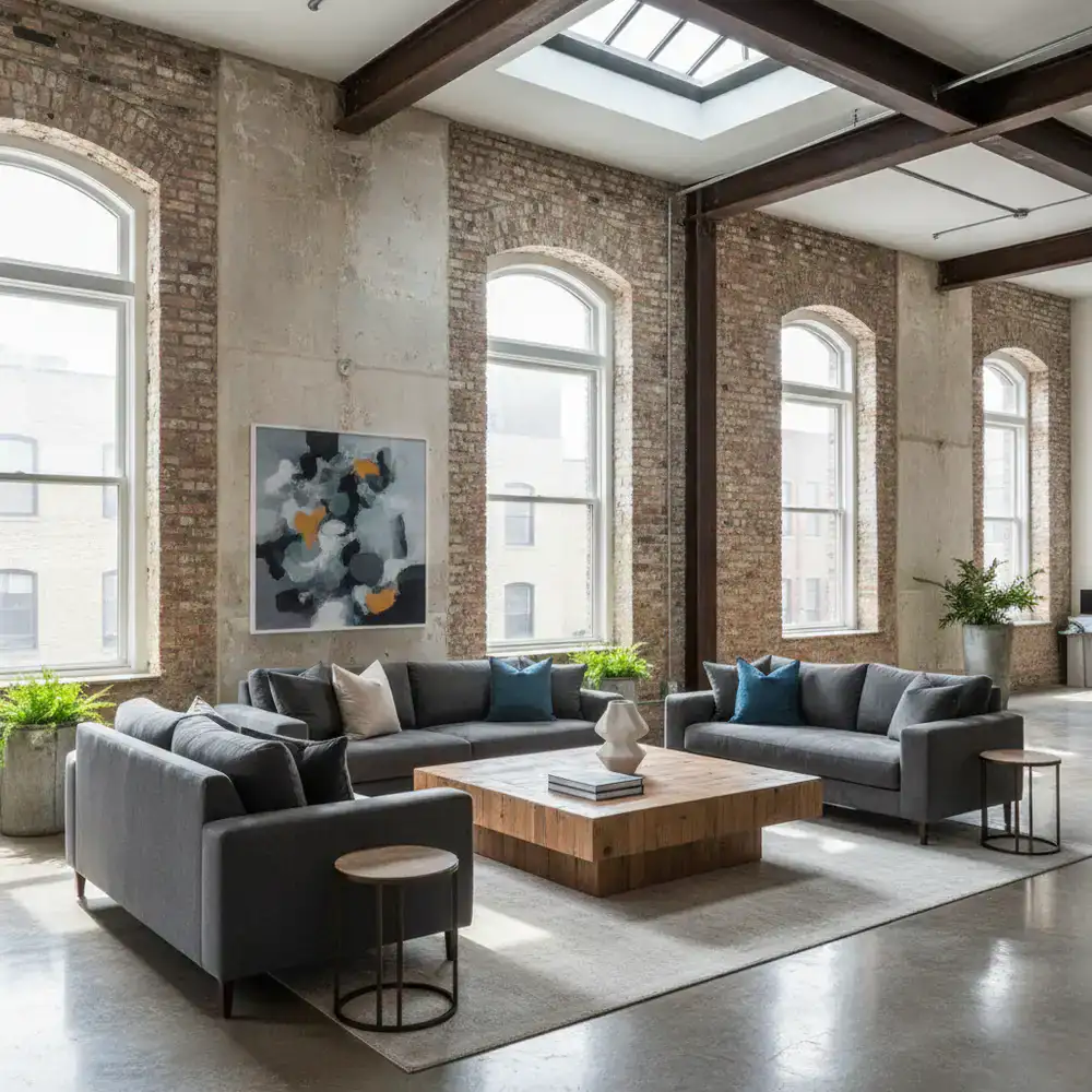 Historic brownstone living room after deep post-renovation cleaning