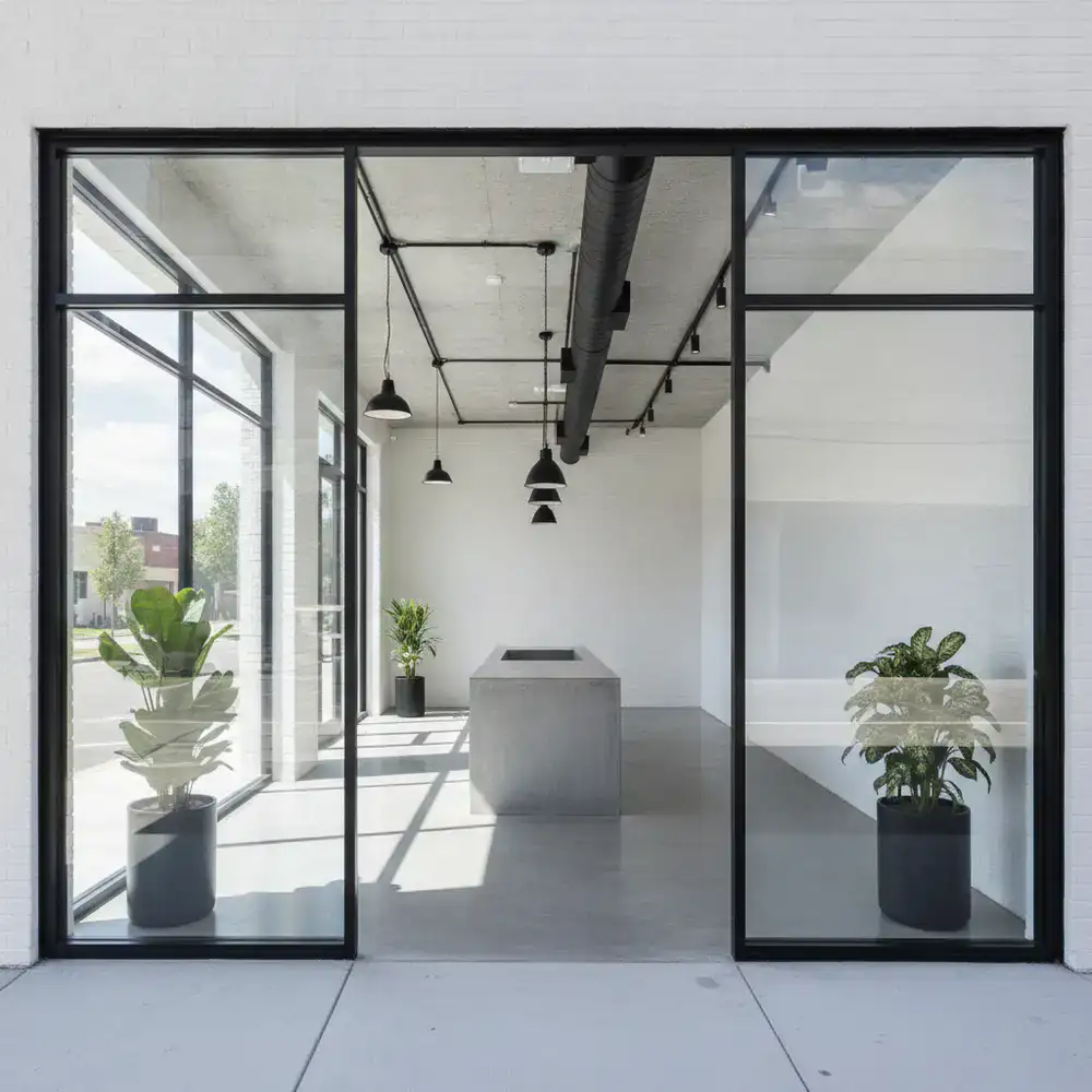 Clean retail storefront after construction phase